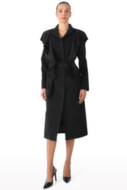 Ruffled Midi Coat
