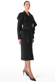 Ruffled Midi Coat
