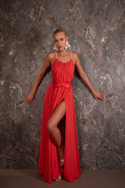 Pearl Strap Chiffon Dress