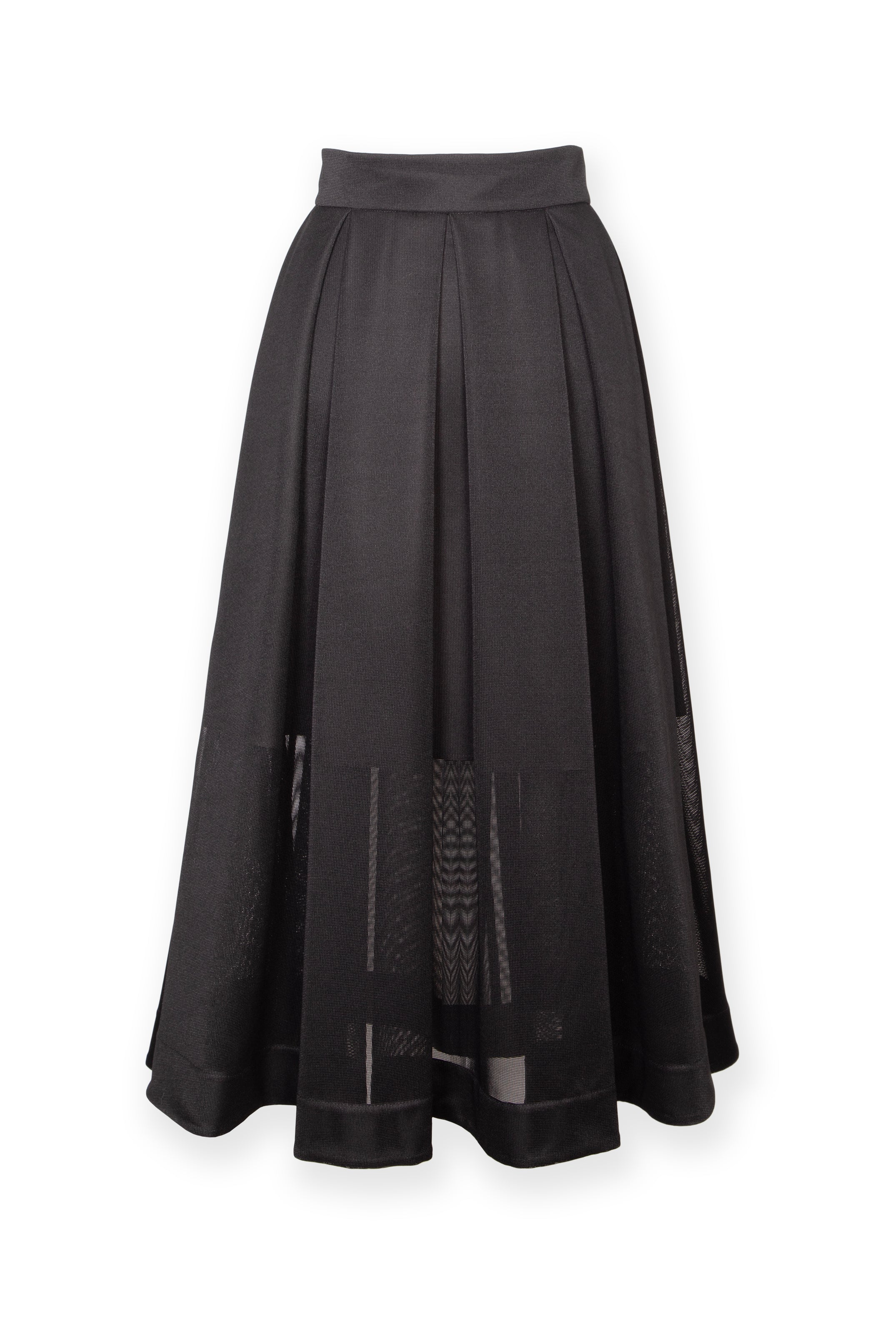 Pleated Mesh Maxi Skirt