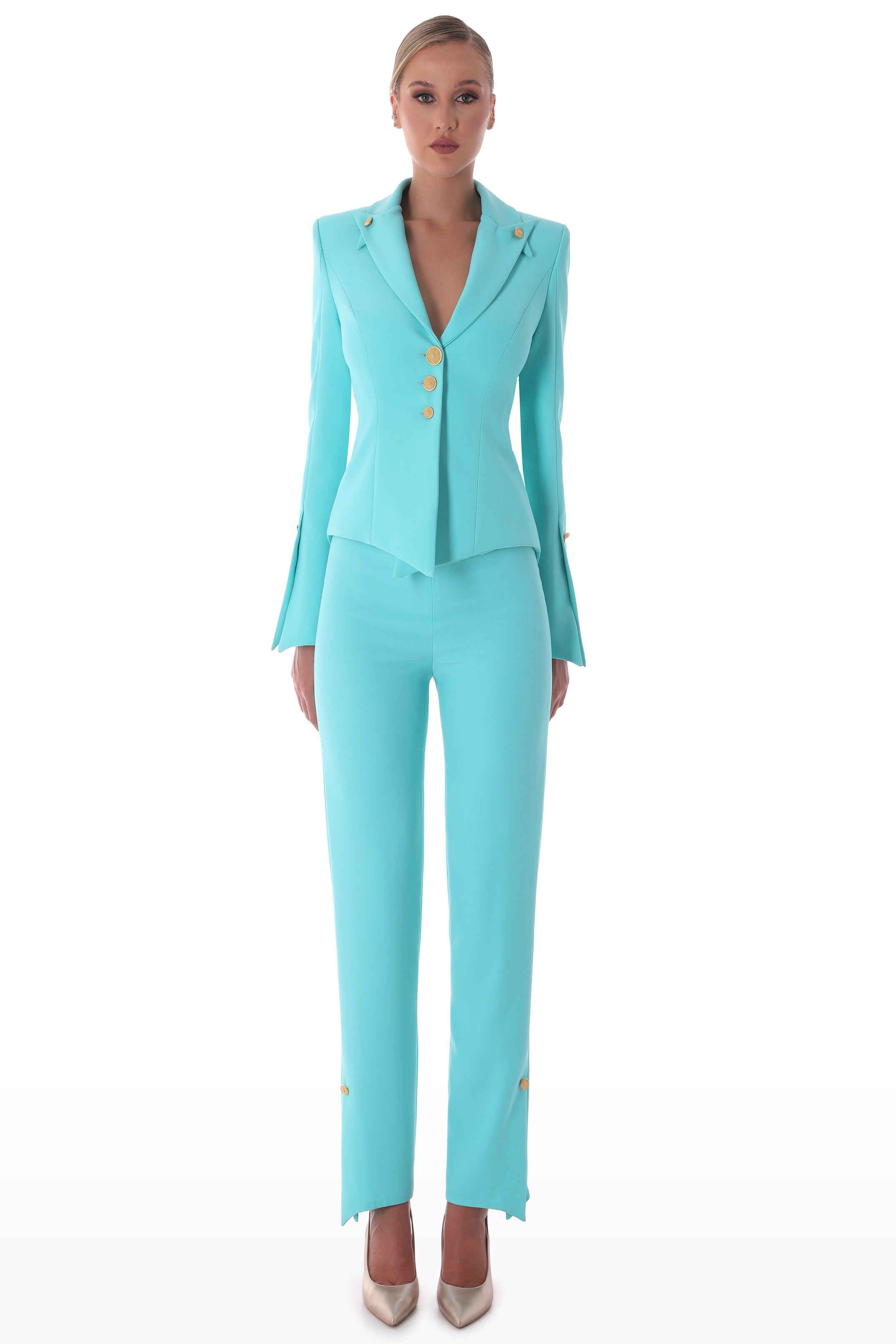 vibrant crepe suit