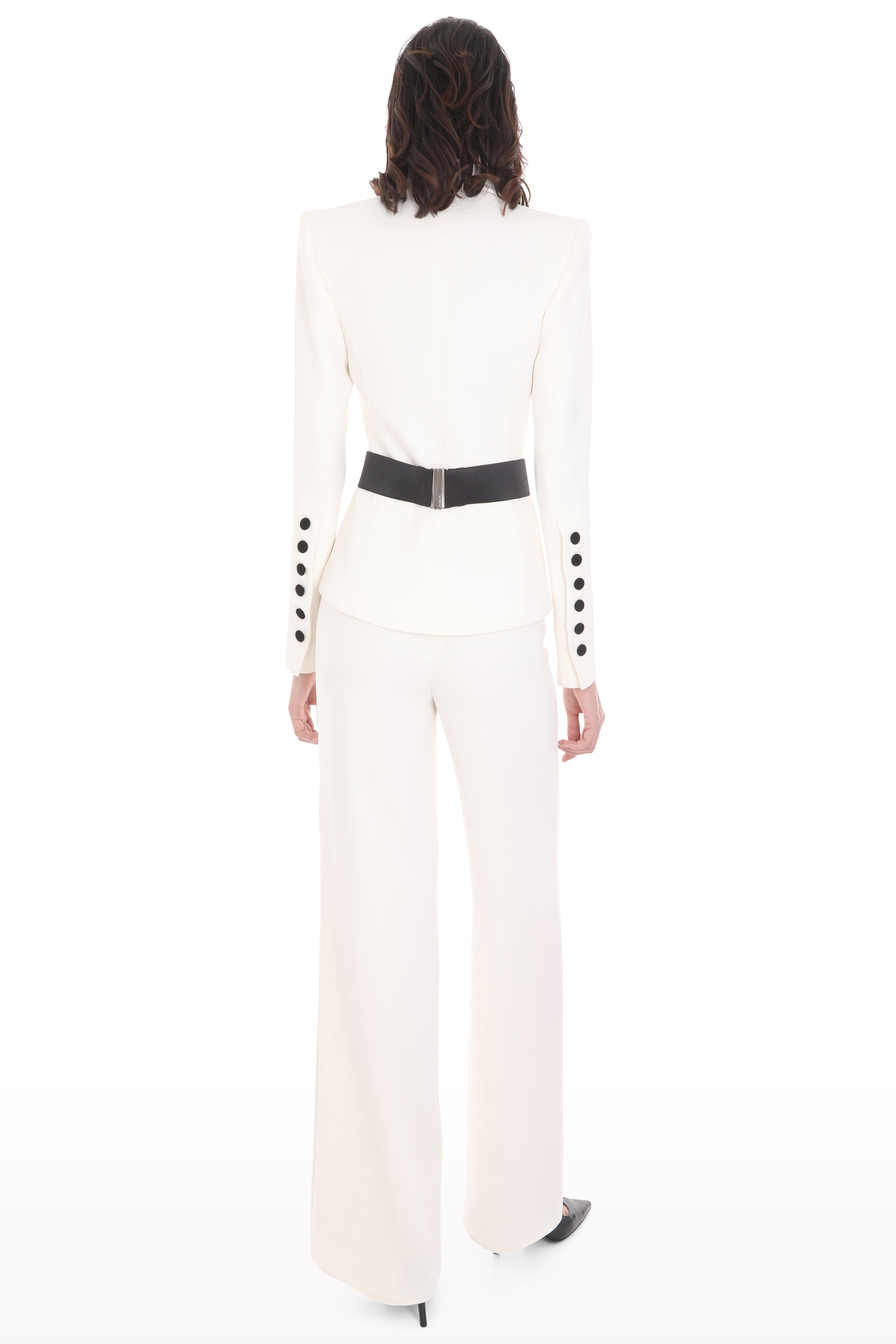 Off-White Contrast Belt Suit