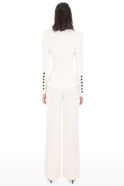 Off-White Contrast Belt Suit