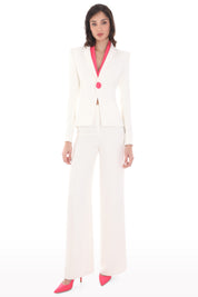 Off-White Contrast Belt Suit