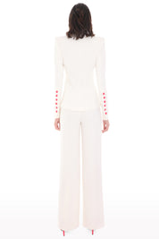 Off-White Contrast Belt Suit