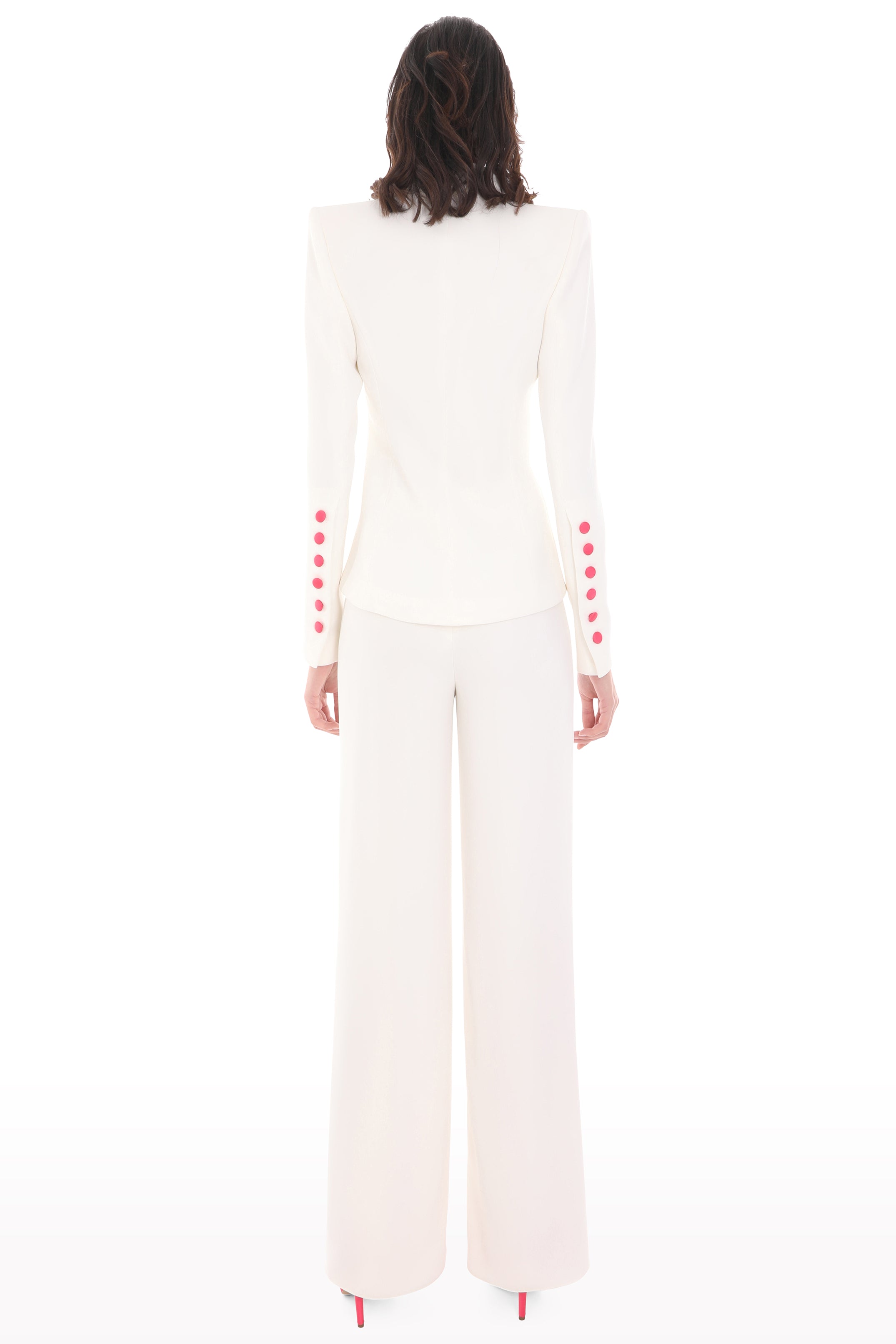 Off-White Contrast Belt Suit