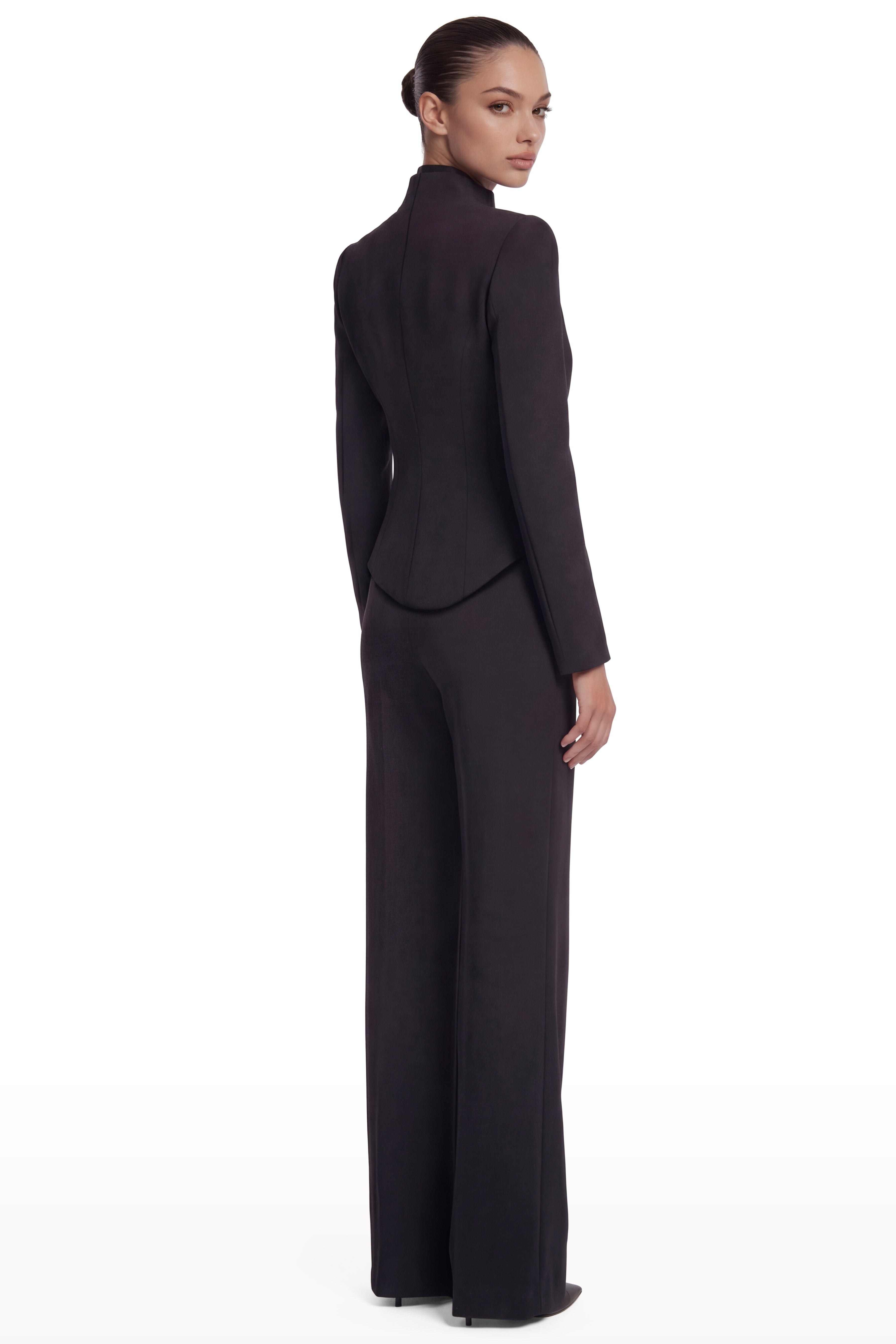 High-Collar Sculpted Suit
