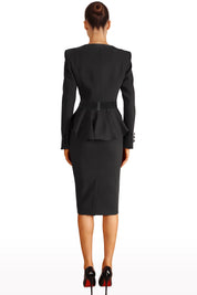 Peplum Midi Skirt Suit