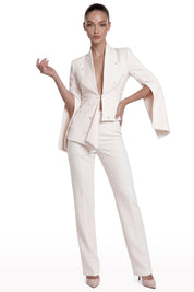 Tailored Suit with Cape Sleeves