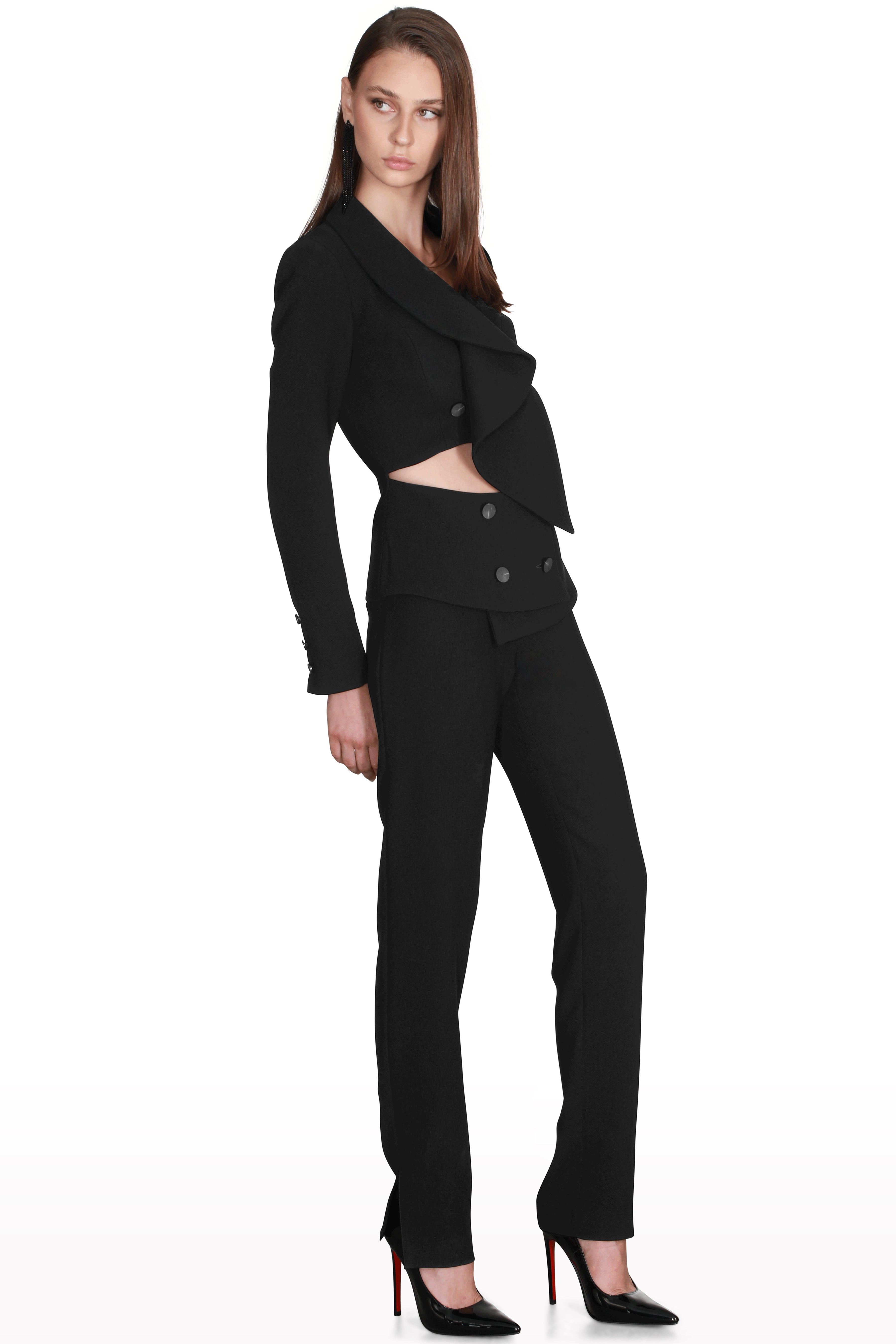 Cut-Out Crepe Suit