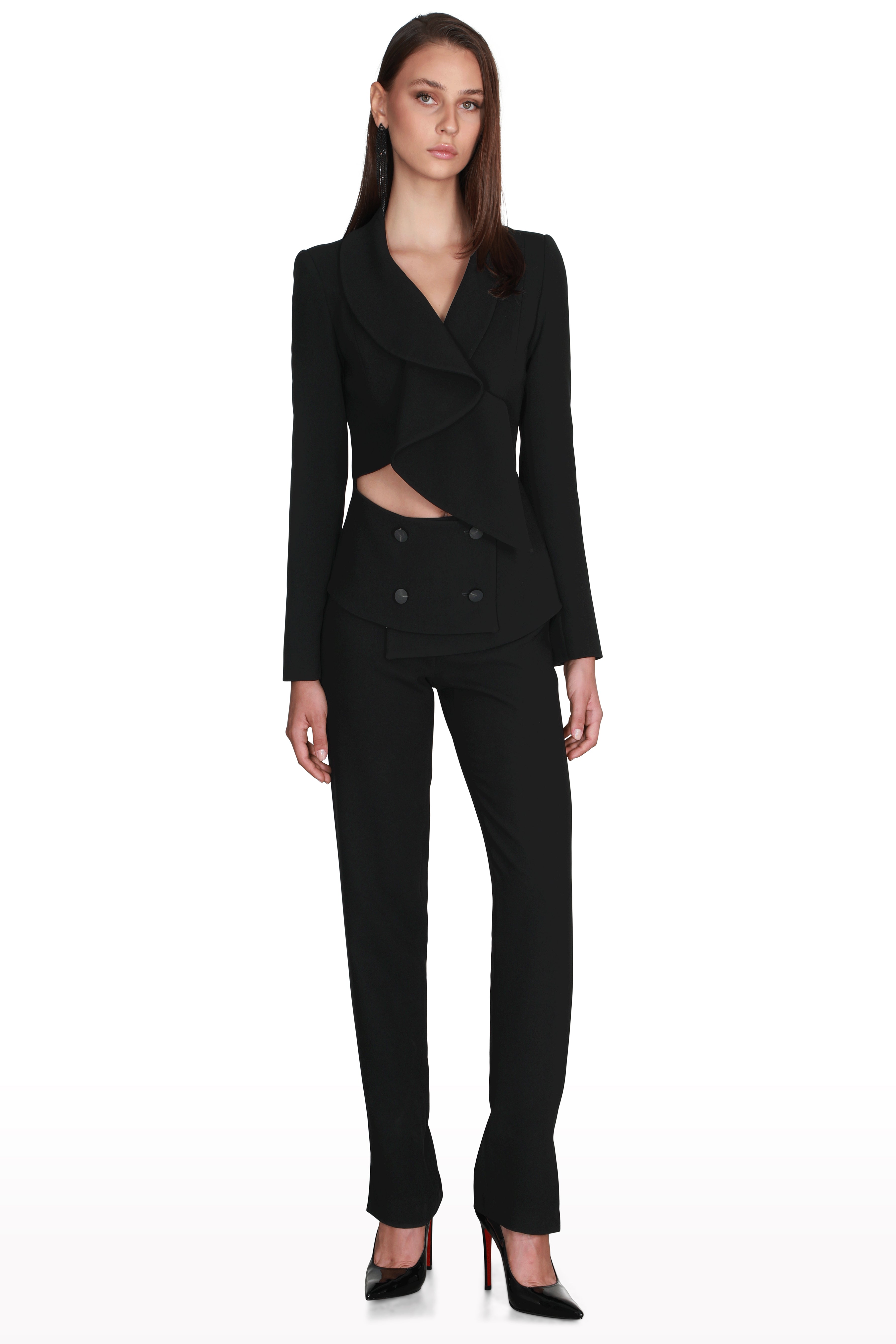Cut-Out Crepe Suit