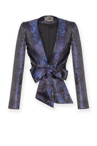 Brocade Satiné Jacket with Tied Waist