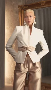 Contrast Belt Pant Set