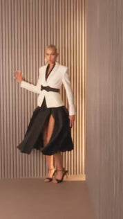 Sculpted Jacket & Satin Skirt Set