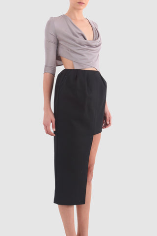 Puffy one-sided skirt