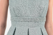 Pleated Tulle-Embroidered Midi Dress