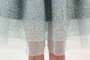 Pleated Tulle-Embroidered Midi Dress