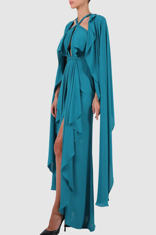 فستان من الشيفون المضفر