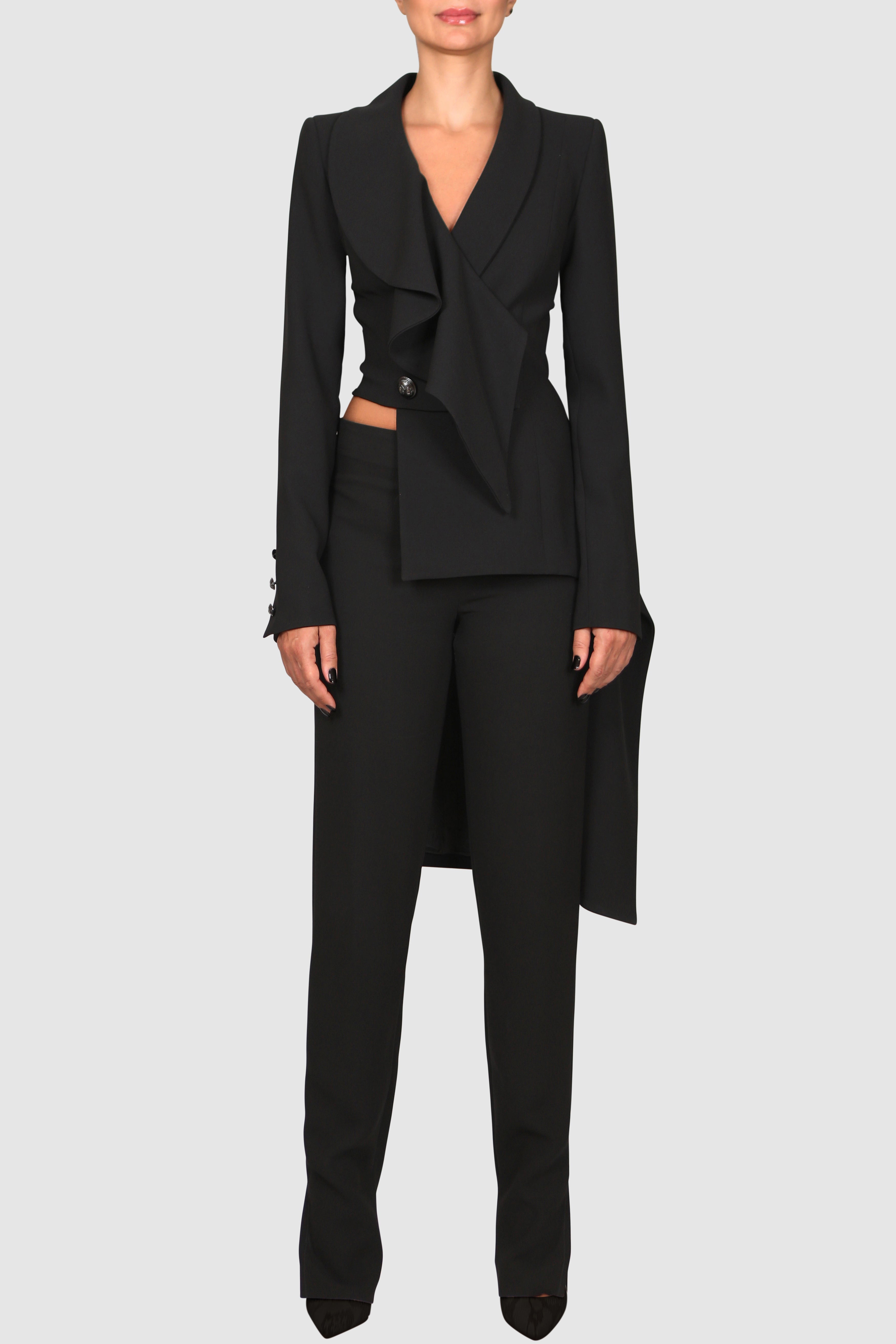 Asymmetrical Carved Long Jacket