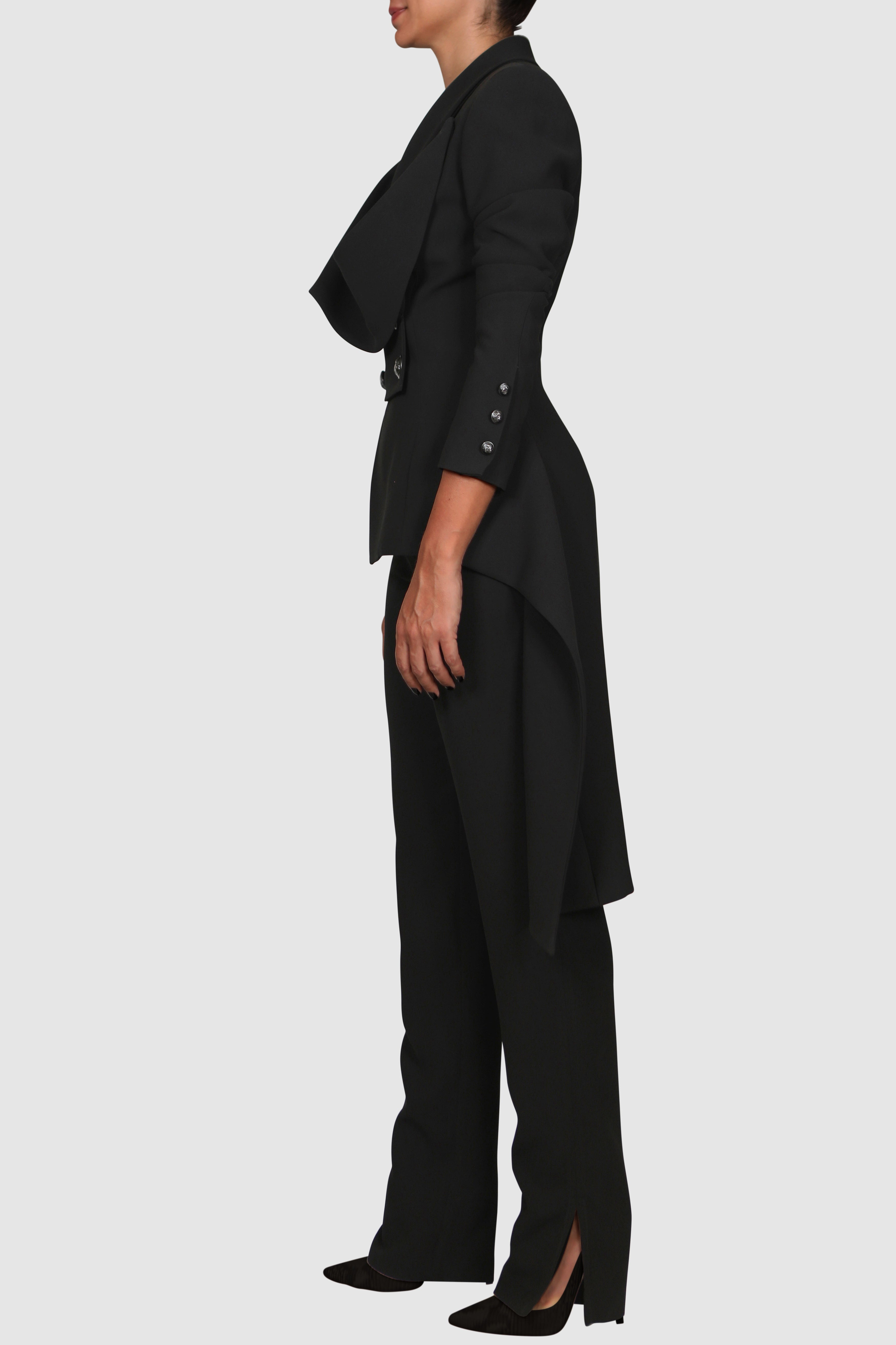 Asymmetrical Carved Long Jacket