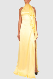 Halter-Neck Silk Gown