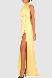 Halter-Neck Silk Gown