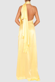 Halter-Neck Silk Gown