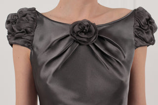 Cap sleeves organza silk blend blouse