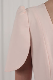 Cape-Effect Crepe Midi Dress