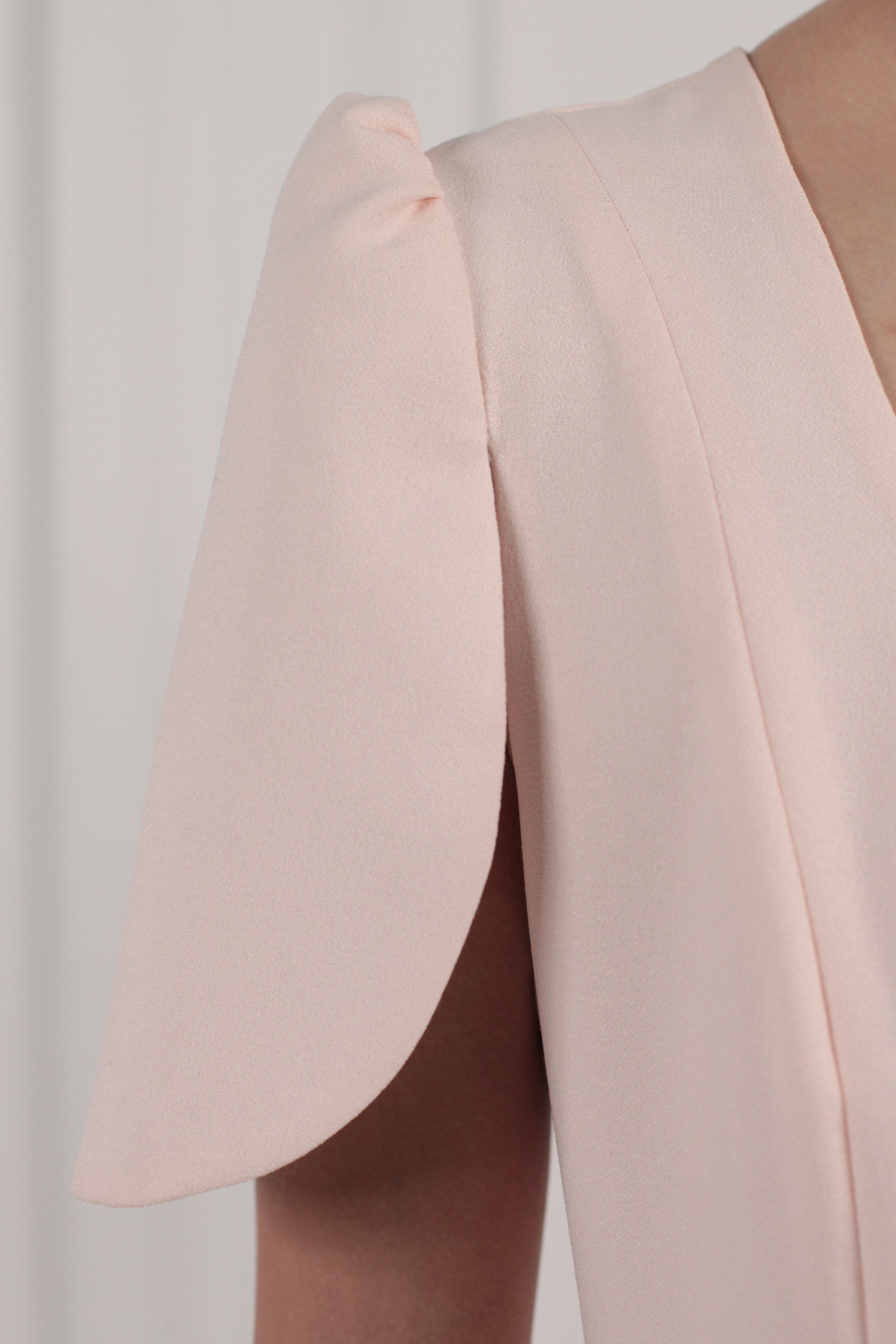 Cape-Effect Crepe Midi Dress