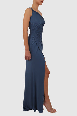 Twisted One-Shoulder Long Dress
