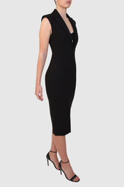 Plunging Neckline Dress with Adjustable Chest Detail