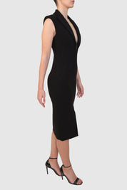 Plunging Neckline Dress with Adjustable Chest Detail