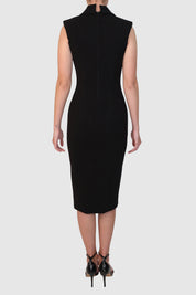 Plunging Neckline Dress with Adjustable Chest Detail