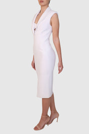 Plunging Neckline Dress with Adjustable Chest Detail