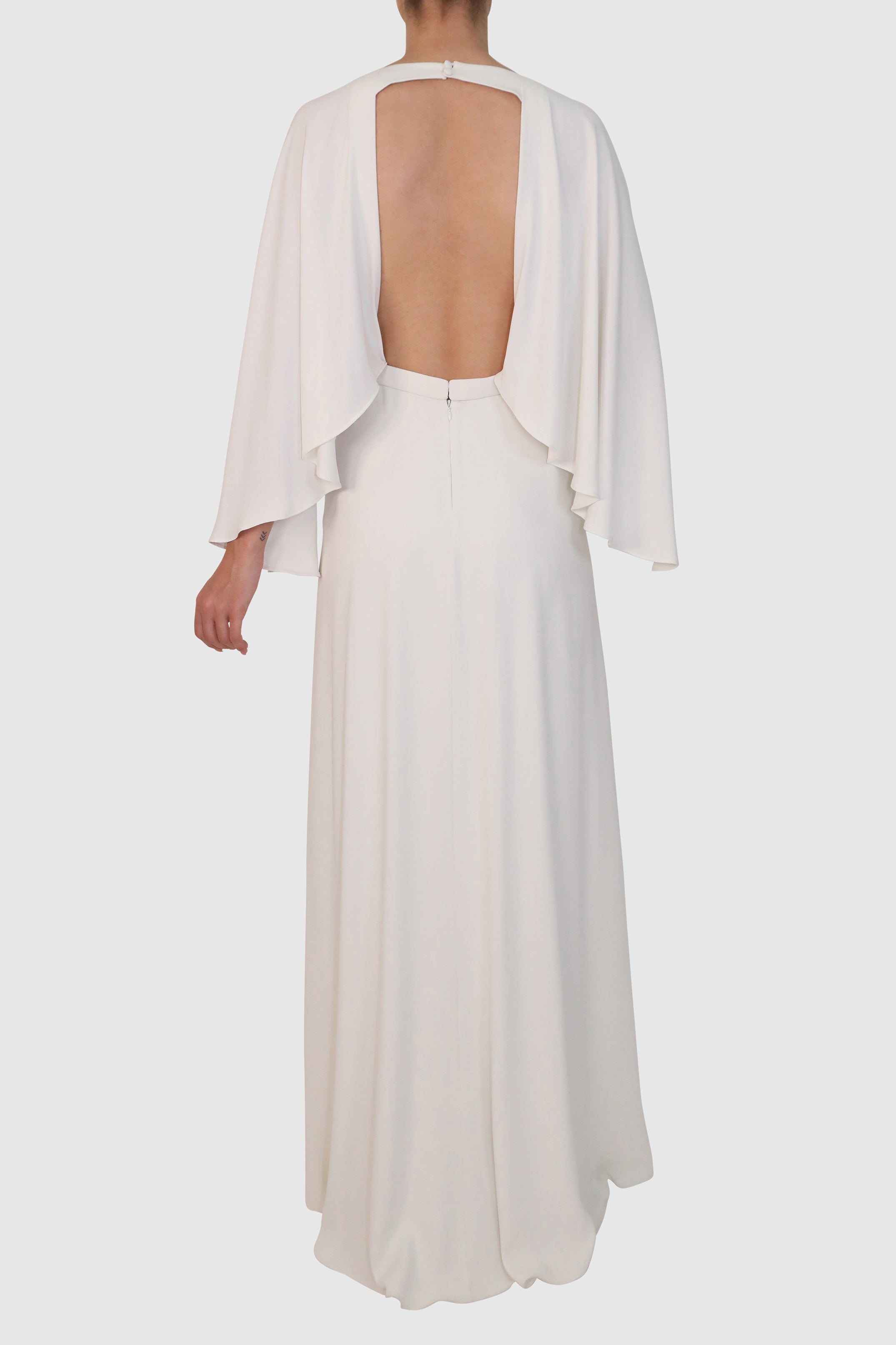 Buttoned Chest Plunging Long Dress