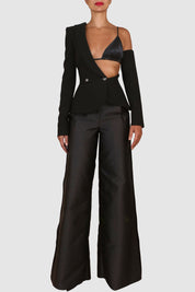 Detached Sleeve Crepe Jacket