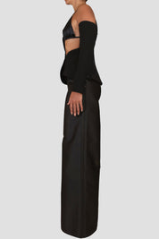 Detached Sleeve Crepe Jacket