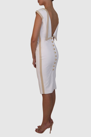 Winged Back Dress with Gold Trim Detailing
