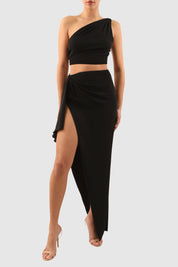 Crop Top and Skirt Set with Versatile Hook Detailing
