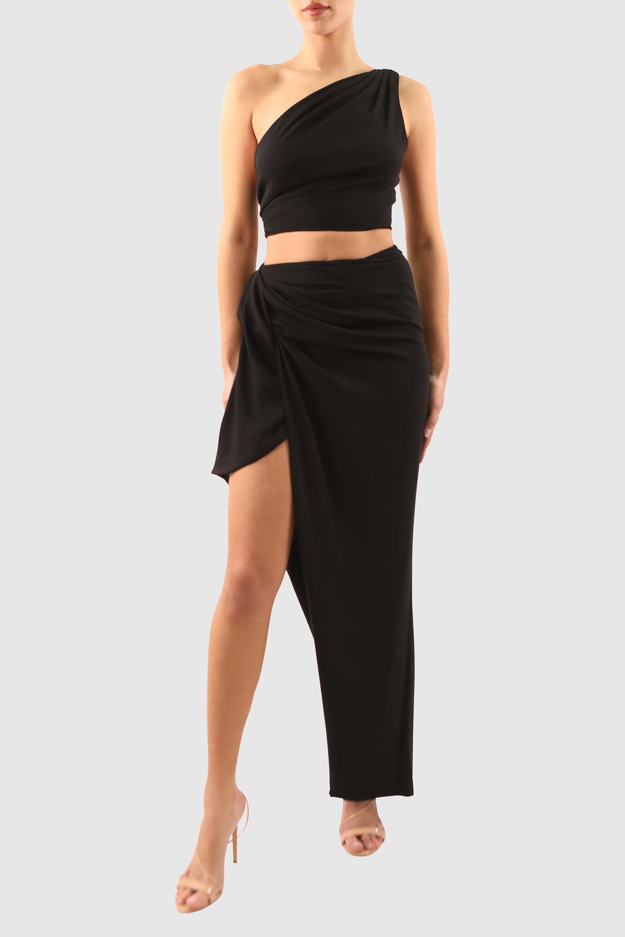 Crop Top and Skirt Set with Versatile Hook Detailing