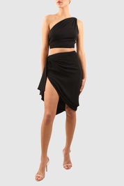 Crop Top and Skirt Set with Versatile Hook Detailing