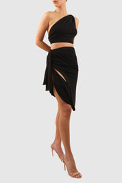 Crop Top and Skirt Set with Versatile Hook Detailing