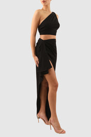 Crop Top and Skirt Set with Versatile Hook Detailing
