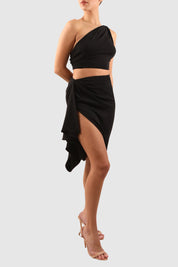Crop Top and Skirt Set with Versatile Hook Detailing