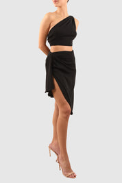 Crop Top and Skirt Set with Versatile Hook Detailing