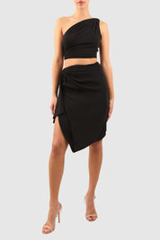 Crop Top and Skirt Set with Versatile Hook Detailing