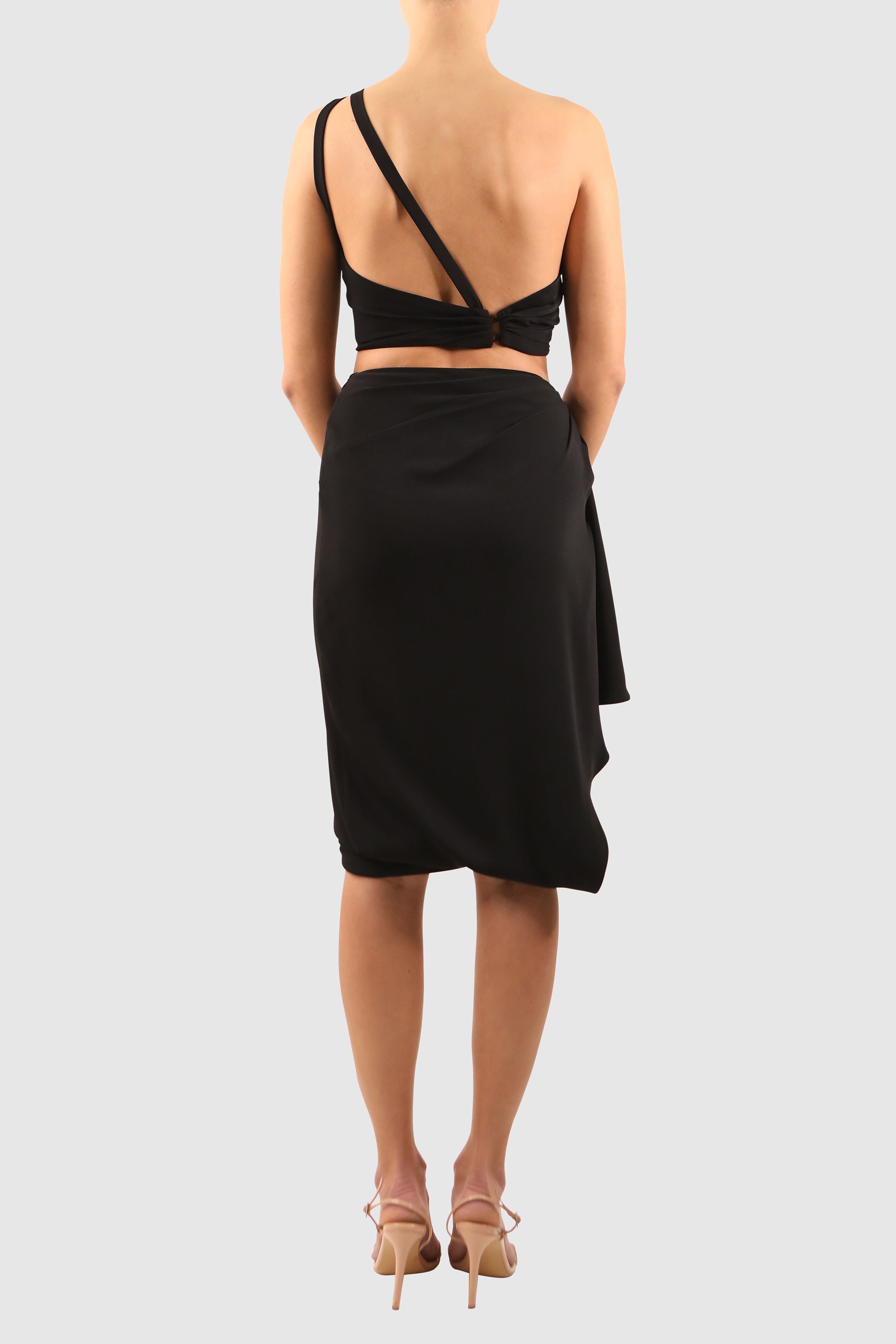 Crop Top and Skirt Set with Versatile Hook Detailing