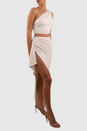 Crop Top and Skirt Set with Versatile Hook Detailing