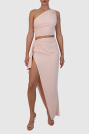Crop Top and Skirt Set with Versatile Hook Detailing